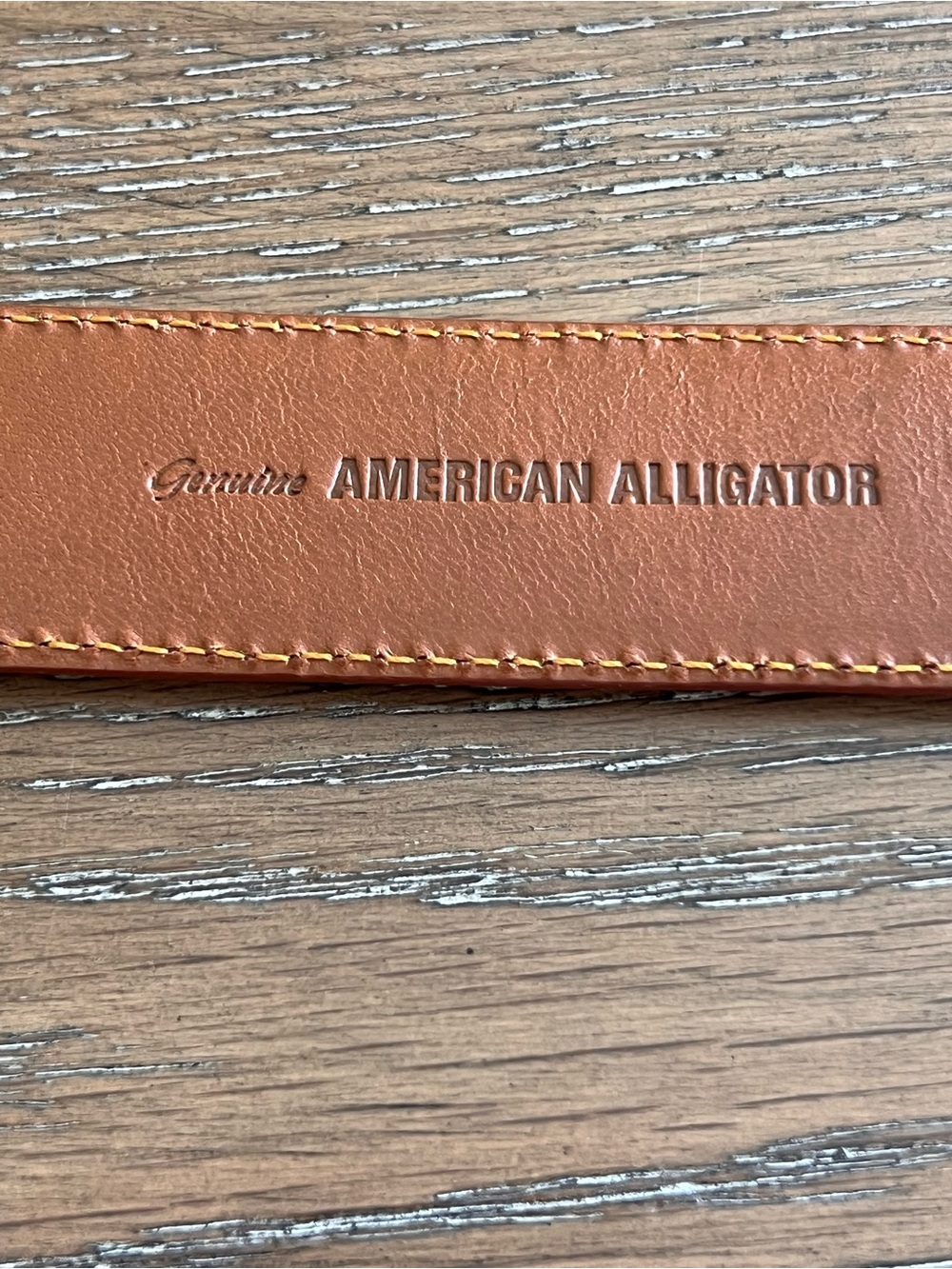 Cole Haan Men's American Alligator Leather Belt Cognac Oxblood Size 34 - Picture 6 of 16